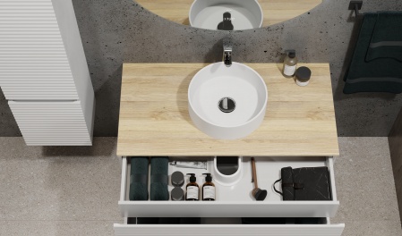 Тумба Cossety 100 подвесная Белый/Дуб Мавелла голд