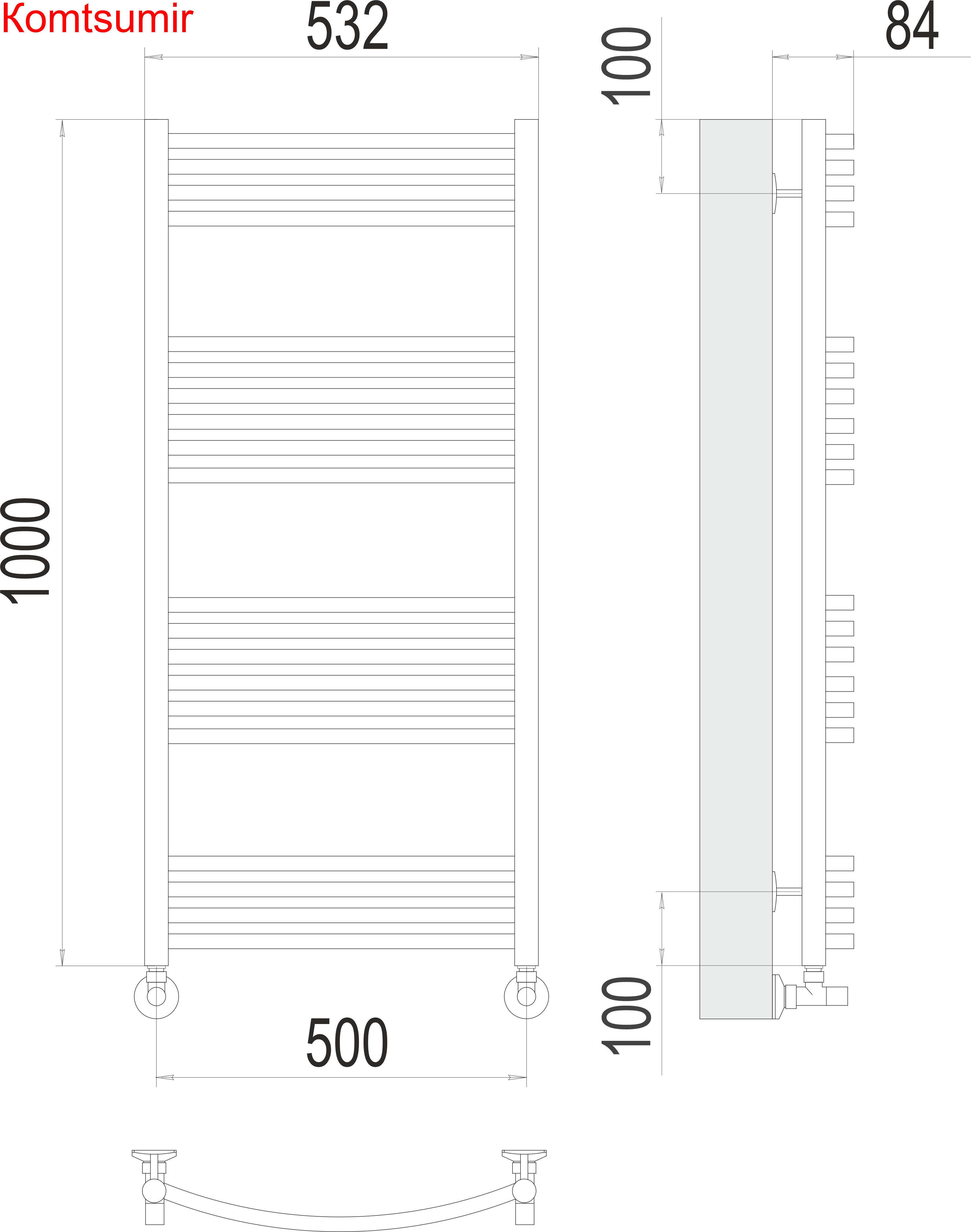 Классик П20 500х1000 Полотенцесушитель  TERMINUS