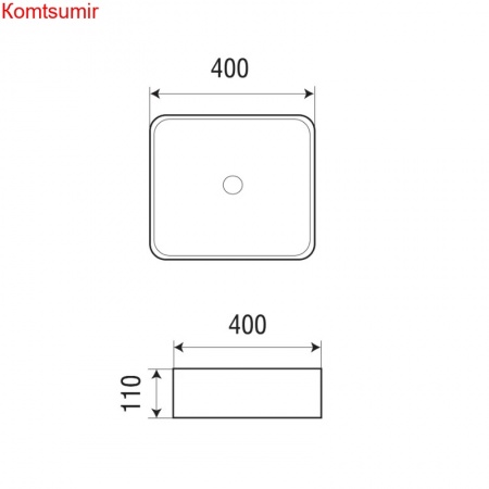 Раковина Azario 400*400*110, накладная, белая