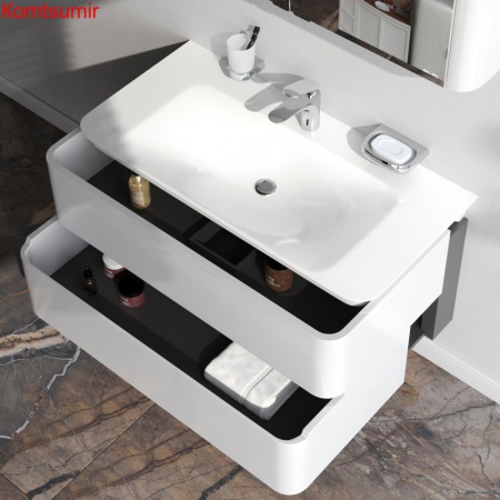 M30FHX1002WG Sensation, База под раковину, подвесная, 100 см, ящики, белый, глянцевая, шт