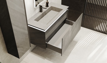 Тумба Incline 100 подвесная, бетон