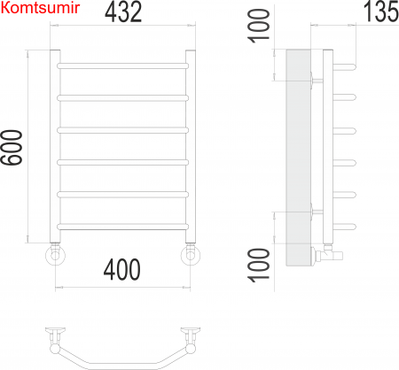Виктория П6 400х600 Полотенцесушитель  TERMINUS