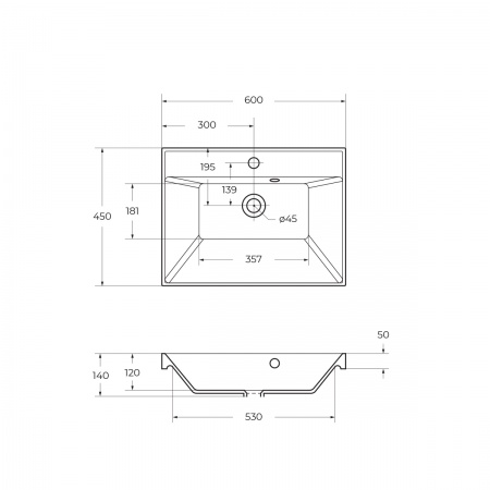 Раковина из литьевого мрамора BelBagno BB600/450-LV-MR-AST