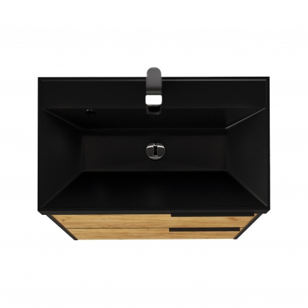 Тумба Fostero 80 подвесная Дуб Крафт золотой с раковиной