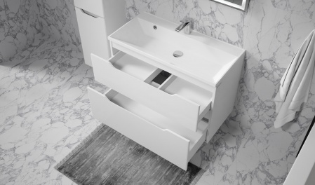 Тумба Wector 90 подвесная белая