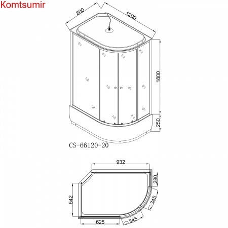 Душевая кабина LORANTO 120х80х215 левосторонняя, поддон 20 см, прозрачное стекло 4 мм, черная (CS-66120-20 L G)