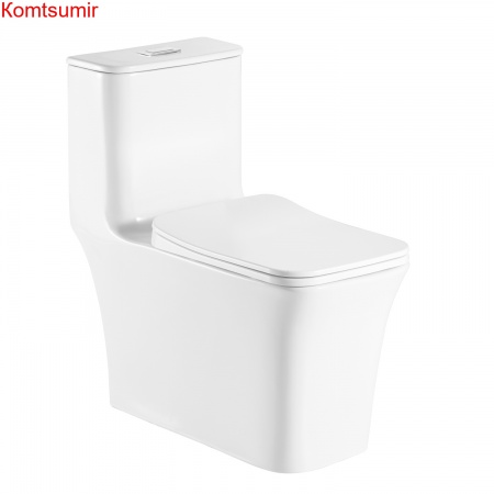 Унитаз-моноблок AZARIO GRESSA 705х370х760 напольный безободковый в комплекте с сиденьем дюропласт микролифт, белый (AZ-1111)