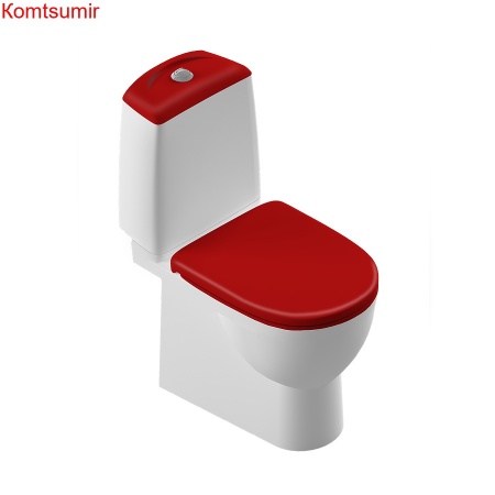 Sanita Luxe Best Унитаз-компакт с сиденьем микролифт и красной крышкой Sanita Luxe Best Унитаз-компакт с сиденьем микролифт и красной крышкой