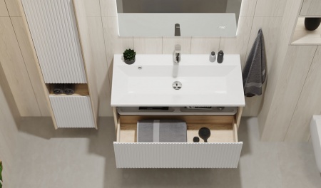 Тумба Tossony 90 подвесная Сонома светлая/Белый