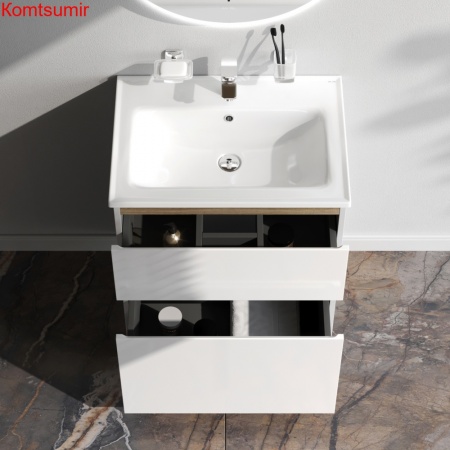 M85AFSX0652WG X-Joy, База под раковину, напольная, 65 см, 2 ящика, белый глянец