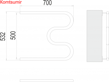 М-обр БШ 500х700 Полотенцесушитель  TERMINUS