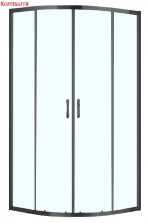 Душевое ограждение Azario MILTON 900*900*2000, БЕЗ ПОДДОНА, полукругл, черный профиль