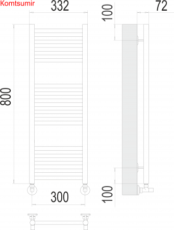 Аврора П16 300х800 Полотенцесушитель  TERMINUS