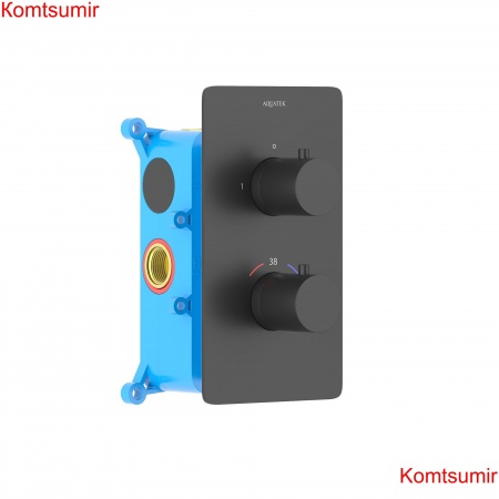 Термостатический смеситель для ванны (внешняя и скрытая часть) AQUATEK, матовый черный AQ1392MB ЕВРОПА