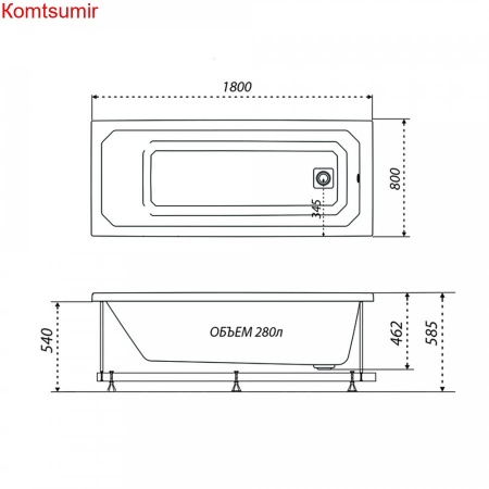 Акриловая ванна Тритон Прага 180x80