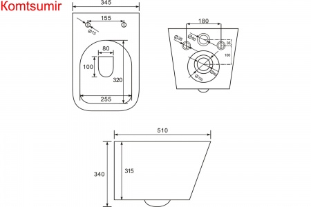 Подвесной унитаз IDDIS безободковый, Bild