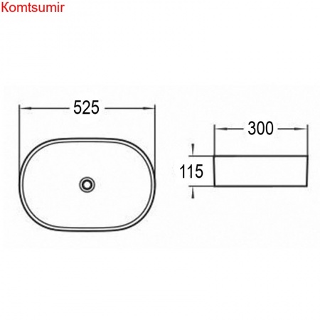 Раковина Azario накладная 525х300х115, белый (AZ-1048)