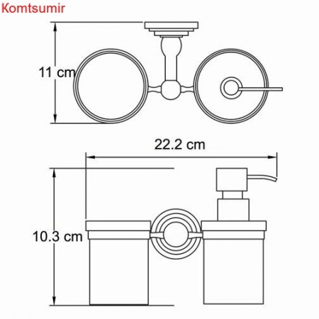 WasserKRAFT Isar K-7389 Держатель стакана и дозатора