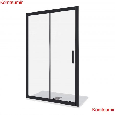 Душ.ограждение GOOD DOOR COFE WTW- 120-С-B Прямое, стекло Прозрачное 5мм, профиль Чёрный (без поддона и автослива)