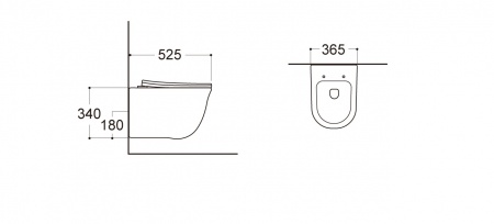 Унитаз подвесной безободковый AQUATEK КЛАССИК AQ1111-00 525*365*340 мм, горизонтальный выпуск, тонкое сиденье с механизмом плавного закрывания, крепеж Унитаз подвесной безободковый AQUATEK КЛАССИК AQ1111-00 525*365*340 мм, горизонтальный выпуск, тонкое сиденье с механизмом плавного закрывания, крепеж