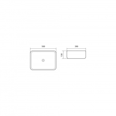 Раковина накладная для установки на столешницу AQUATEK ВЕГА AQ5515-00, 500*390*130 мм, с отверстием под смеситель