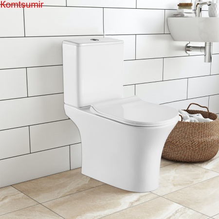 Унитаз-компакт Azario FRETTA ROUND N 340х650х770 напольный, безободковый, c быстросьемным сиденьем микролифт (AZ-1038A)