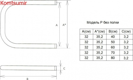 Полотенцесушитель водяной Двин P 32/50 1