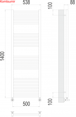 Альба П22 500х1400 Полотенцесушитель  TERMINUS