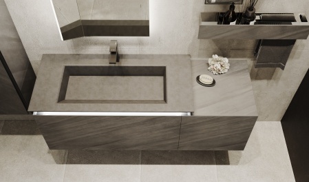 Тумба Incline 140 подвесная, бетон