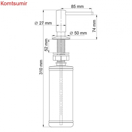 WasserKRAFT K-1499 Встраиваемый дозатор для мыла