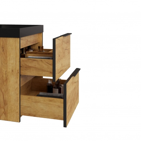 Тумба Fostero 60 подвесная Дуб Крафт золотой с раковиной