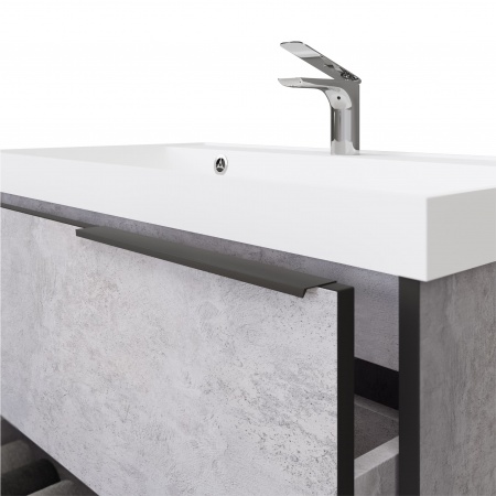 Тумба Fostero 80 подвесная Цемент Светлый с раковиной