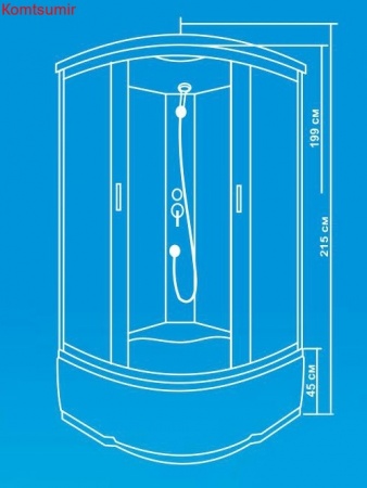Душевая кабина 100х100х215 Водный Мир ВМ-820-100