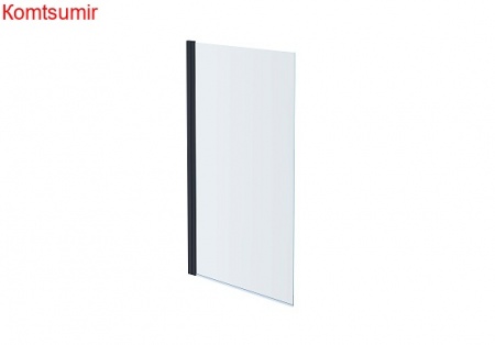 Aquatek Шторка на ванну "Дельта", поворотная, одноэлементная 150х80, черный матовый