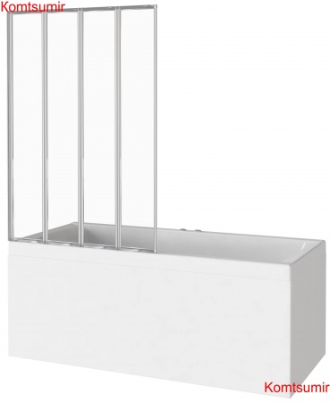 Шторка BAS SCREEN GR4-100-C-CH (4 ств.складная, стекло Прозрачное 4 мм) GOOD DOOR ПД00092