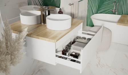 Тумба Solis new 100 подвесная Белая