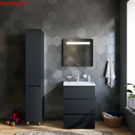 M91FSX0602GM GEM S, База под раковину, напольная, 60 см, 3 ящика, графит матовый