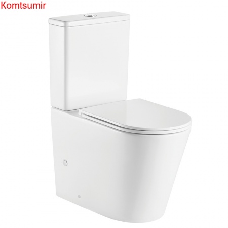 Унитаз напольный Azario Vetro 605х380х825 безободковый с бачком и сиденьем микролифт (AZ-2149)