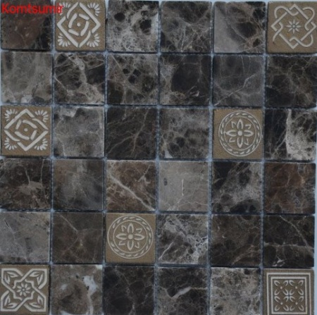 Мозаика Caramelle Mosaic Emperador dark MAT 48x48x8
