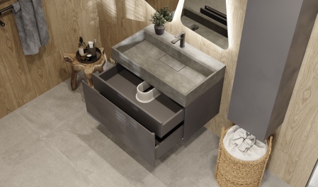 Тумба Facet 80 подвесная, антрацит