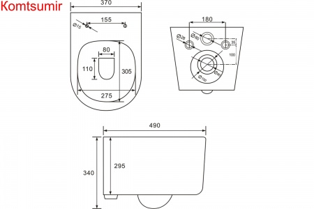 Подвесной унитаз IDDIS безободковый, Stone