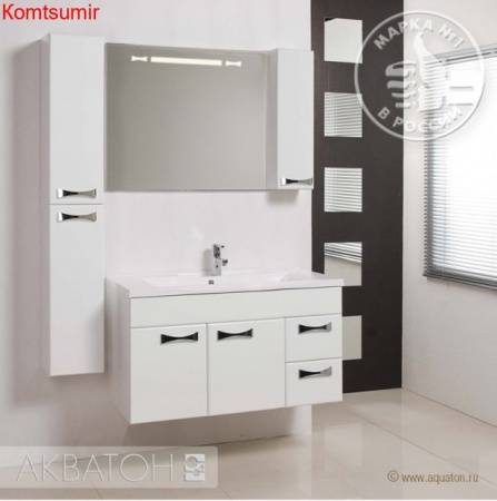 Тумба под раковину AQUATON Диор 100 подвесная, белая (1A167701DR010)