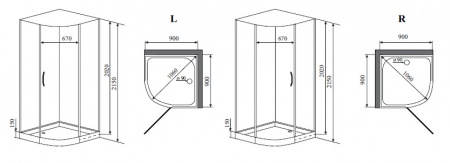 Timo Premium ARMO душевая кабина (90*90*215), шт