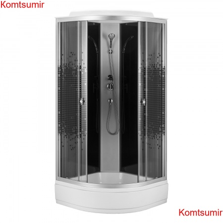 Душевая кабина Loranto 90x90x215 поддон 25 см, 4 мм прозрачное стекло с рисунком "мозайка" (CS-900-25ТМ/М)