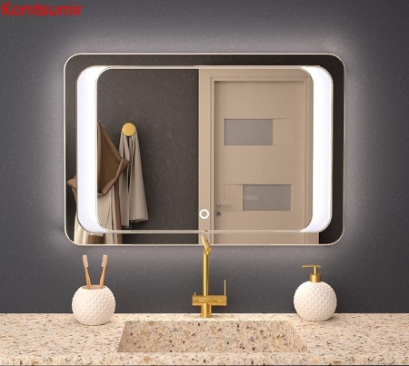 Зеркало AZARIO Alberto 800*550, влагостойкое с подсветкой и гравировкой