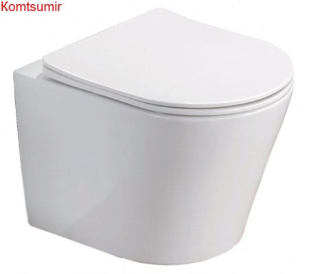 Унитаз подвесной Azario Atrio 490x365x360 безободковый с сиденьем микролифт, белый (AZ-2330)