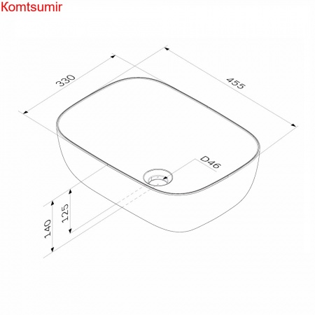 M8FWCC10450WG Func Раковина накладная, прямоугольник, 45 см, цвет белый глянец