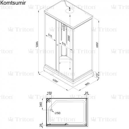 Душевая Кабина Triton Квадро 120x80 Л/П
