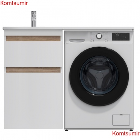 M85AFSX0602WG X-Joy, База под столешницу для стиральной машины, напольная, 60 см, 2 ящика, белый гля