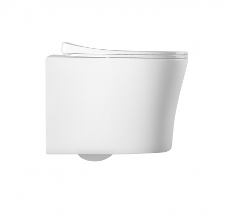 Унитаз подвесной безободковый AQUATEK НИКА AQ2009-00 525*365*360 мм, горизонтальный выпуск, тонкое сиденье с механизмом плавного закрывания, крепеж